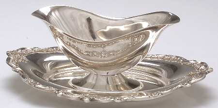 El Grandee (Silverplate Hollowware) Plated Gravy Boat with Attached Underplate