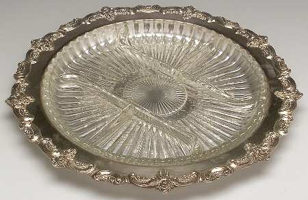 El Grandee (Silverplate Hollowware) Relish with Glass Liner