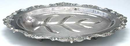 El Grandee (Silverplate Hollowware) Small Plated Footed Meat Platter with Well