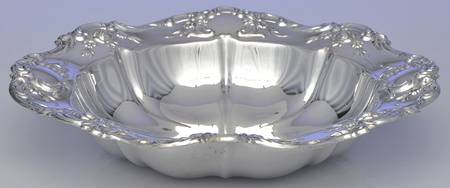 Old Master-Embossed(Silverplate, Roses-Scrolls) Medium Round Vegetable Bowl