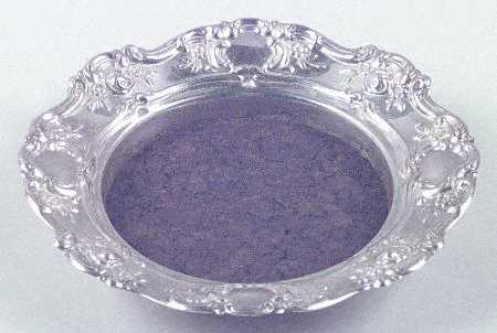 Old Master-Embossed(Silverplate, Roses-Scrolls) Wine Coaster with Cork Insert