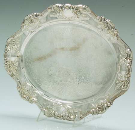 Old Master-Embossed(Silverplate, Roses-Scrolls) 13" Oval Tray