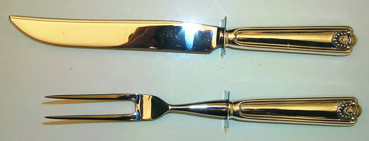 Fiddle Shell-Alden (Sterling) Small Stainless Blade 2-Piece Steak Carving Set