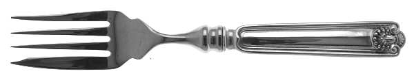 Fiddle Shell-Alden (Sterling) Individual Hollow Fish Fork, Stainless Tines