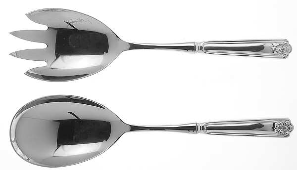 Fiddle Shell-Alden (Sterling) 2 Pc Salad Set with Stainless Bowl