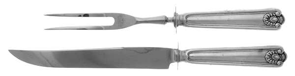 Fiddle Shell-Alden (Sterling) 2 Piece Small Carving Set W/ Sterling Guard