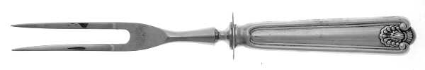 Fiddle Shell-Alden (Sterling) Small Carving Fork W/Sterling Guard