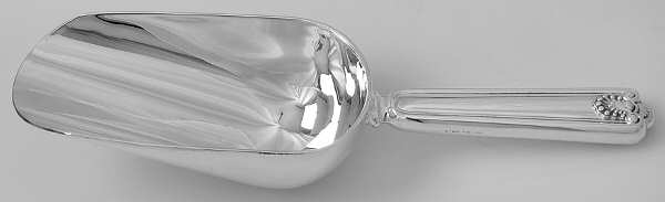 Fiddle Shell-Alden (Sterling) Ice Scoop with Silverplate Bowl