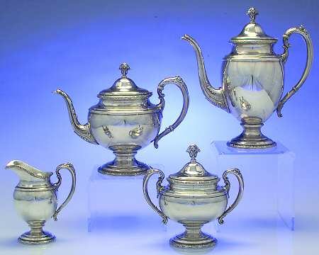 Traditional (Sterling Hollowware) 4 Piece Tea Set (SCP, STP, SCR, SSU)