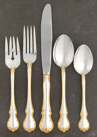 French Provincial-Gold (Sterling) 5 Piece Place Size Setting by Towle Silver