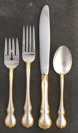 French Provincial-Gold (Sterling) 4 Piece Place Size Setting by Towle Silver