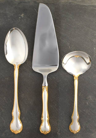 French Provincial-Gold (Sterling) 3 Piece Completer Set by Towle Silver