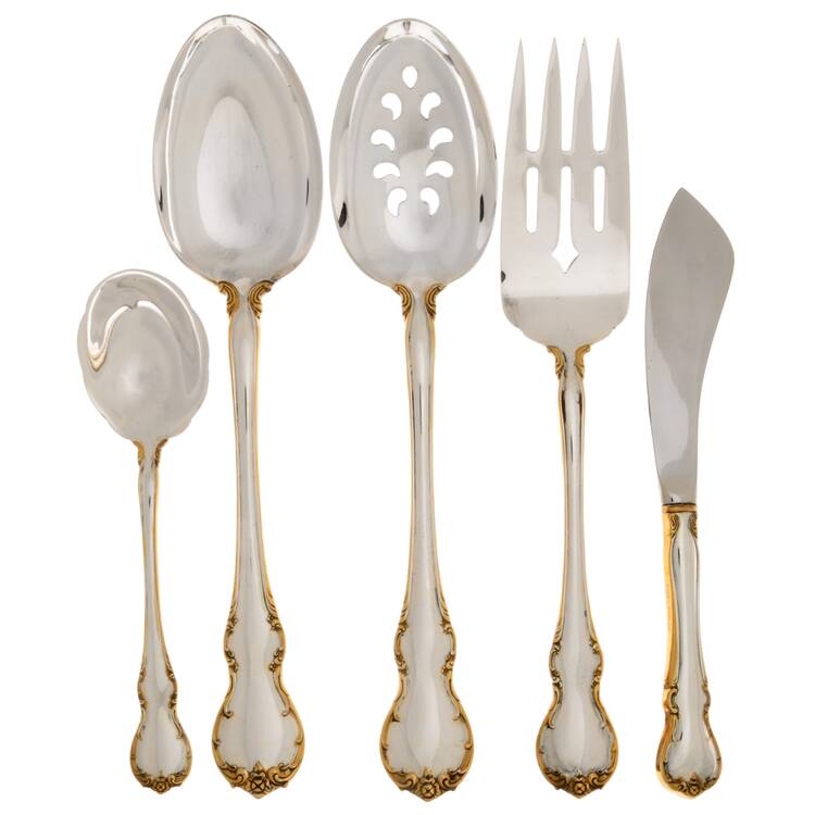 French Provincial-Gold (Sterling) 5 Piece Hostess Set