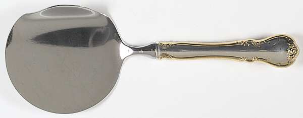 French Provincial-Gold (Sterling) Cranberry Server with Stainless Bowl
