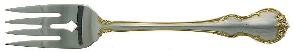 French Provincial-Gold (Sterling) Individual Salad Fork by Towle Silver