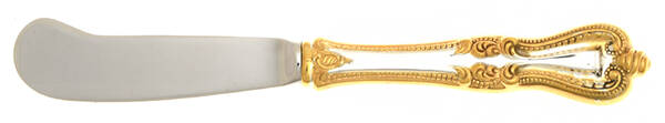 Old Colonial Gold (Sterling) Butter Spreader Hollow Hdl-Paddle/Stainless Blade