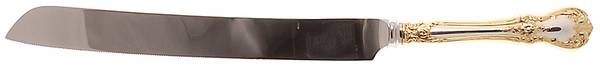 Old Master Gold (Sterling) Cake Knife with Stainless Blade