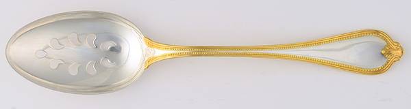 Old Newbury Gold (Sterling, Gold Acct) Large Pierced Tablespoon (Serving Spoon)