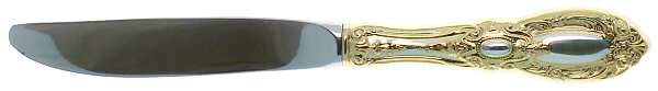 King Richard Gold (Sterling, Gold Acct) Modern Hollow Butter Spreader (Stainless)