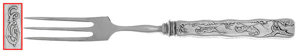 Lap-Over-Edge (Acid Etched) Individual Silverplate Prong Bird Fork