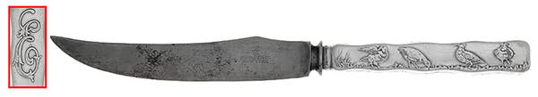 Lap-Over-Edge (Acid Etched) Individual Silverplate Blade Bird Knife