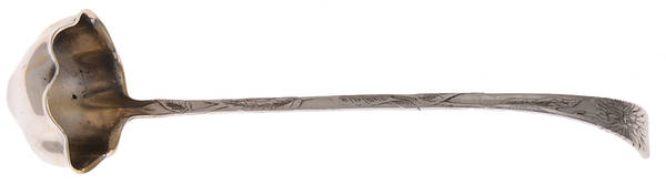 Lap-Over-Edge (Acid Etched) Short Flower Blossom Cream Ladle