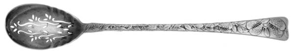 Lap-Over-Edge (Acid Etched) Pierced Bowl Short Handle Olive Spoon