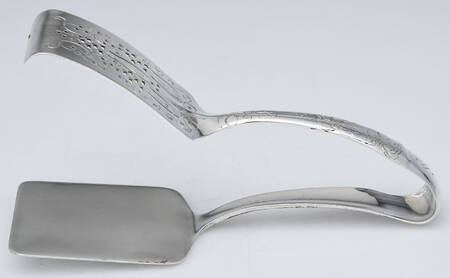 Lap-Over-Edge (Acid Etched) Solid Bright Cut Asparagus Tongs