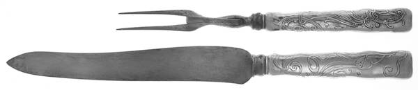 Lap-Over-Edge (Acid Etched) Large 2-Piece Roast Carving Set w/Stainless Blade