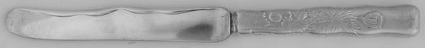 Lap-Over-Edge (Acid Etched) Dessert/Tea Knife Hollow Handle Sterling Blade