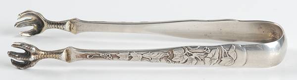 Lap-Over-Edge (Acid Etched) Large Sugar Tongs