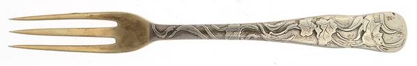 Lap-Over-Edge (Acid Etched) Strawberry Fork by Tiffany & CO SILVER