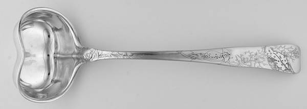 Lap-Over-Edge (Acid Etched) Oyster Ladle with Heart Shape Bowl