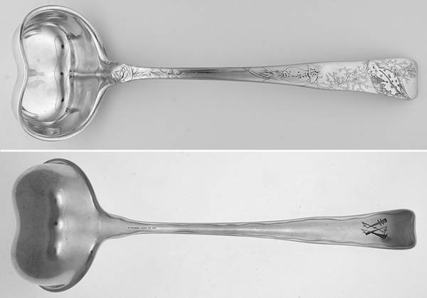 Lap-Over-Edge (Acid Etched) Oyster Ladle with Heart Shape Bowl
