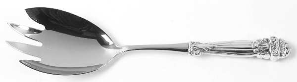 Georgian (Sterling, Newer) Salad Serving Fork with Stainless Prongs