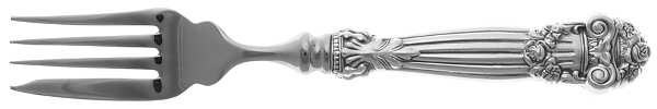 Georgian (Sterling, Newer) Individual Hollow Fish Fork, Stainless Tines