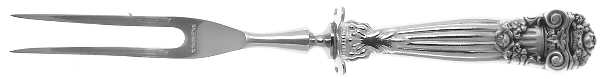 Georgian (Sterling, Newer) Small Steak Carving Fork with Stainless Prongs