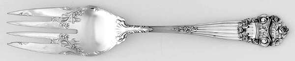 Georgian (Sterling, Newer) Anniversary Small Solid Cold Meat Serving Fork