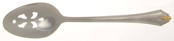 Copley Square (Gold Accent) Pierced Tablespoon (Serving Spoon)