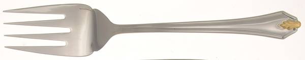 Copley Square (Gold Accent) Medium Solid Cold Meat Serving Fork