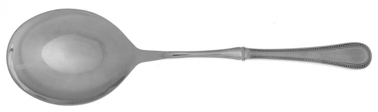 Beaded Antique (Stainless) Casserole Spoon with Smooth Stainless Bowl HC