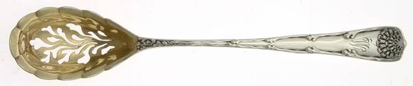 Wave Edge (Sterling, 1884) Pierced Bowl Short Handle Olive Spoon