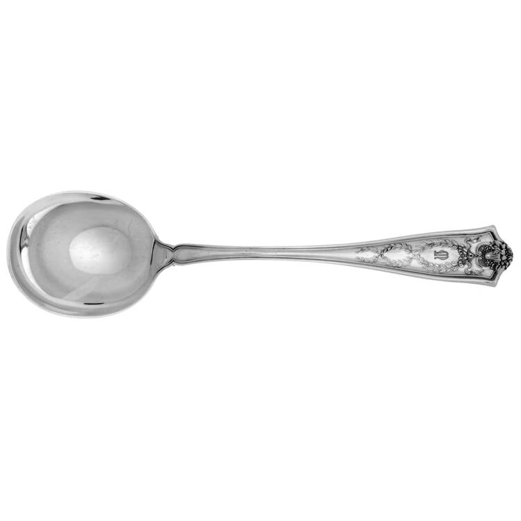 Winthrop (Sterling, 1909, Monograms) Round Bowl Soup Spoon (Gumbo)