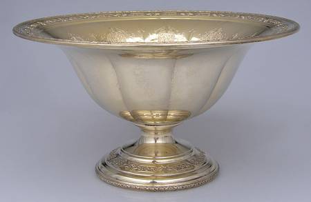 Louis XIV (Sterling, Hollowware) Round Footed Centerpiece No Silverplate Frog