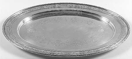Louis XIV (Sterling, Hollowware) Medium Sterling Meat Plate No Well