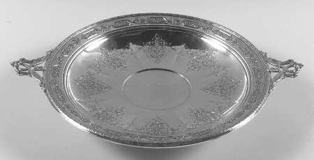 Louis XIV (Sterling, Hollowware) Sterling Sandwich Plate with Handle