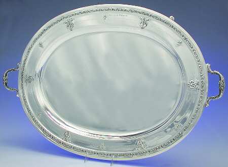 Old Master (Sterling, Hollowware, 4 Marks) 26" 4 Toed Waiter Tray with Case
