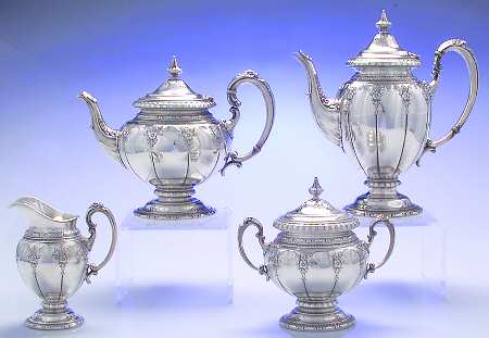 Royal Windsor (Sterling, Hollowware)  4 Piece Tea Set (SCP, STP, SCR, SSU)