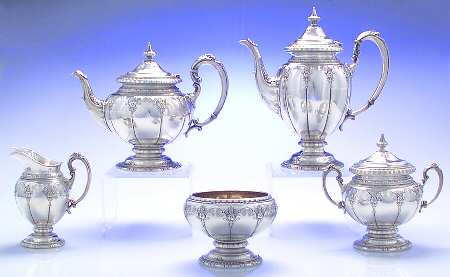 Royal Windsor (Sterling, Hollowware)  5 Piece Tea Set (SCP, STP, SCR, SSU, SWB)