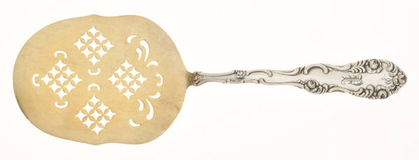 Old English (Sterling, 1892, Monograms) Solid Pierced Waffle Server by Towle Silver